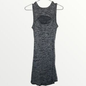 Wilfred Free | Aritzia Grey Marled Front Cut-Out Bodycon Mini Dress Size XS